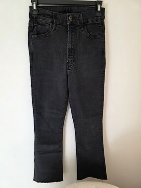 MOTHER Black Cropped Ankle Jeans